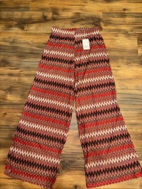 NWT Misa Los Angeles Wide Leg Pants - Red, White, Black W/Tinsel In Them!